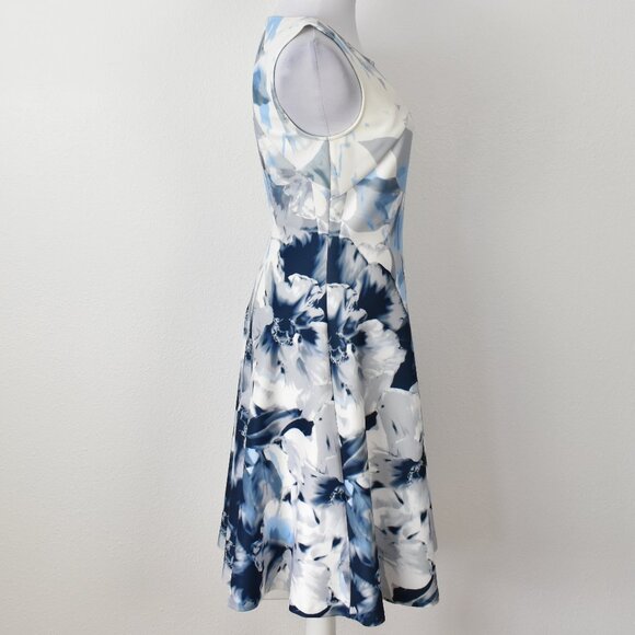 Calvin Klein Floral Fit and Flare Scuba Dress - 8 - Picture 5 of 9